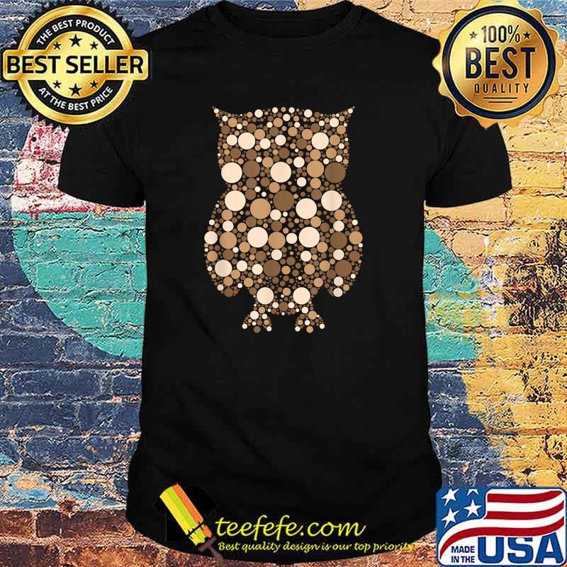 Brown Colors Polka Dot Owl Happy International Dot Day T-Shirt