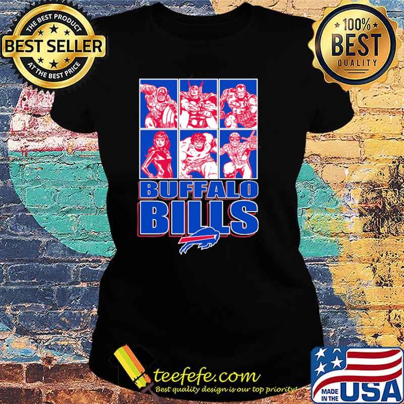 Buffalo Bills Disney Marvel Avengers Line-Up s Ladies tee Buffalo Bills Disney Marvel Avengers Line-Up s Ladies tee