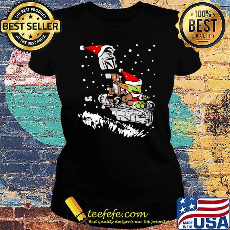 Calvin Baby Yoda Mandalorian Christmas Shirt Ladies tee Calvin Baby Yoda Mandalorian Christmas Shirt Ladies tee