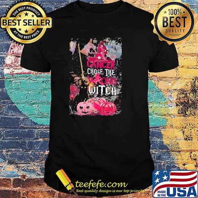 Cancer Chose The Wrong Witch Pumpkin Halloween Shirt