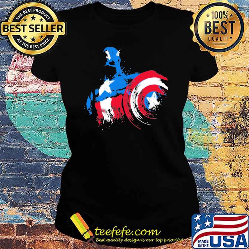 Captain American Paint Shirt Ladies tee Captain American Paint Shirt Ladies tee