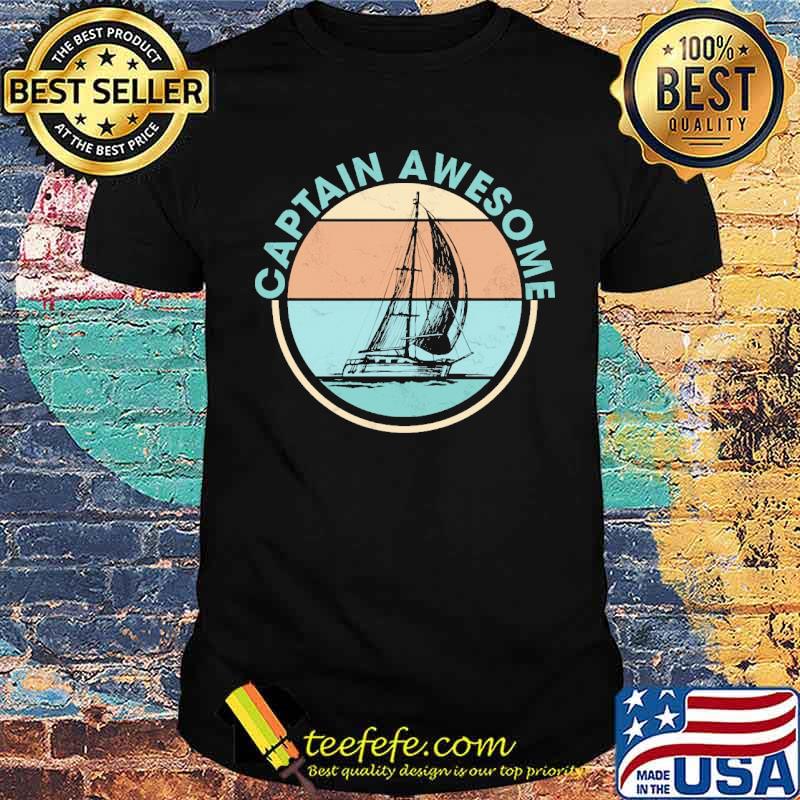 Captain awesome sailing vintage sunset shirt