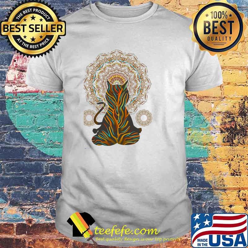 Cat hippie peace art shirt
