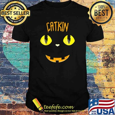 Cat Pumpkin Catkin Racerback Spooky Halloween T-Shirt