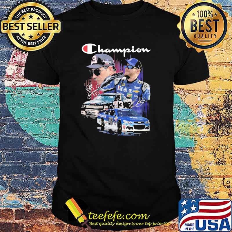 Champion Dale Earnhardt Jr signatures shirt
