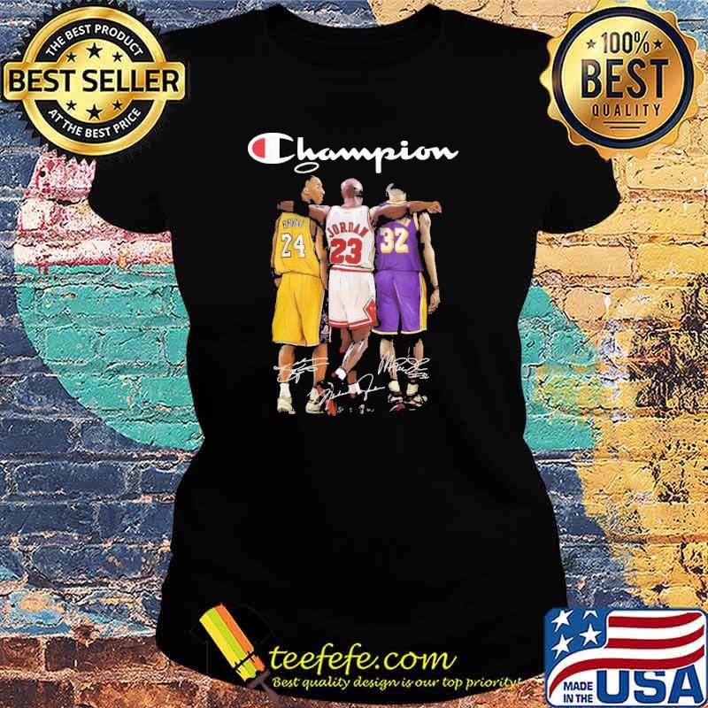 Champion lebron james kobe bryant michael jordan signatures s Ladies tee Champion lebron james kobe bryant michael jordan signatures s Ladies tee