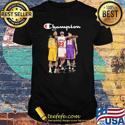 Champion lebron james kobe bryant michael jordan signatures shirt