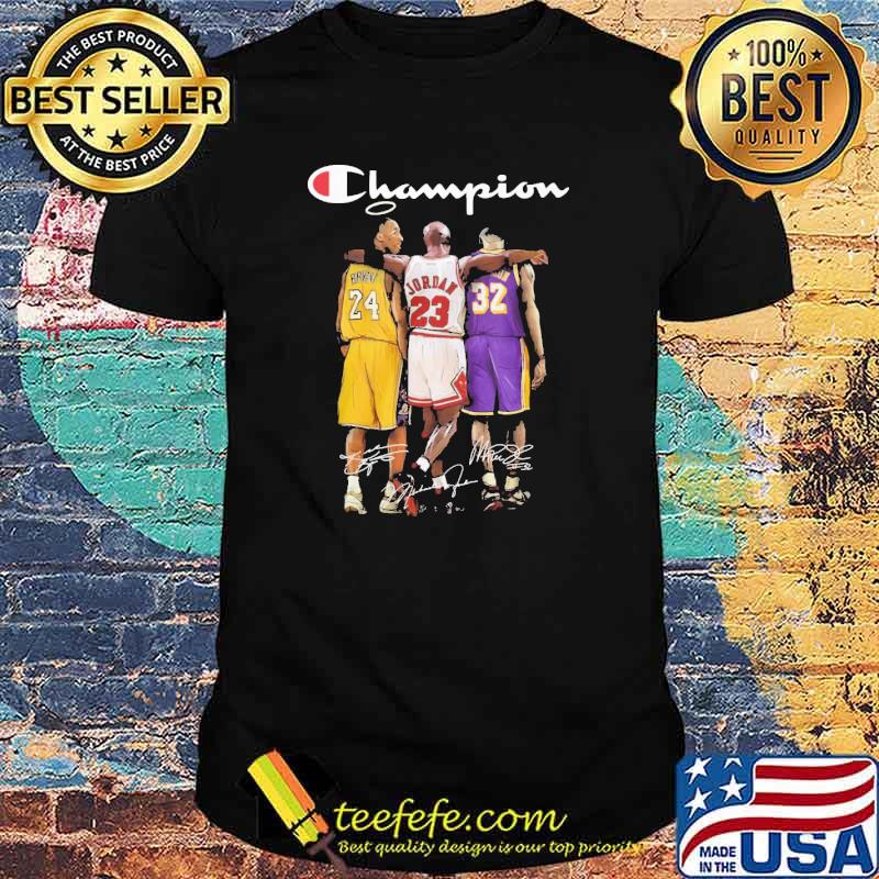 Champion lebron james kobe bryant michael jordan signatures shirt