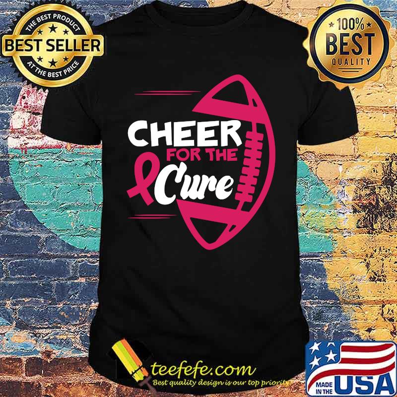 Cheer For The Cure Football Pink Ribbon Breast Cancer T-Shirt
