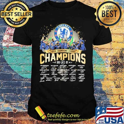 Chelse football club ufea champions league champions 2021 signatures shirt