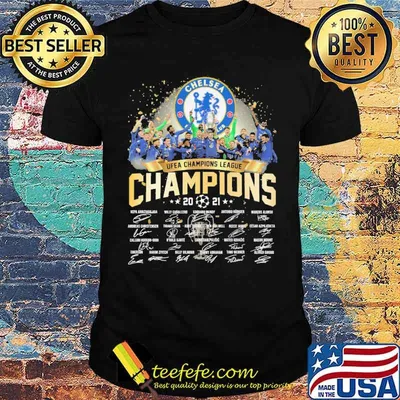 Chelse football ufea champions league champions 2021 signatures shirt