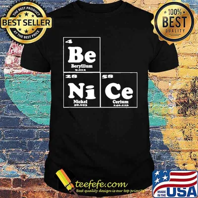 Chemistry – Be Nice Periodic Table Of Elements Shirt
