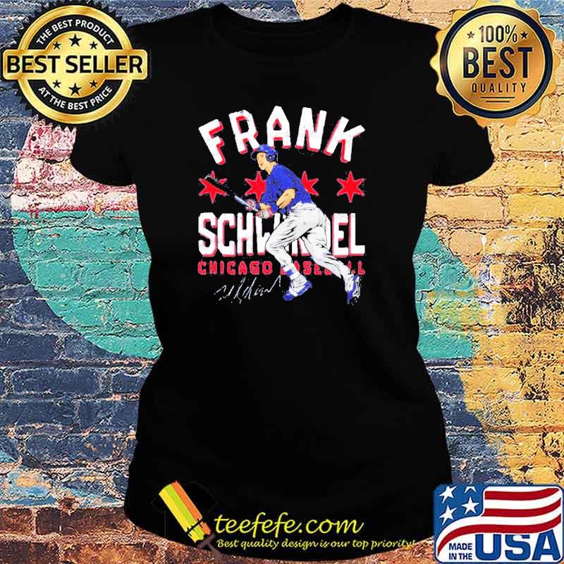Chicago Baseball Frank Schwindel signature s Ladies tee Chicago Baseball Frank Schwindel signature s Ladies tee
