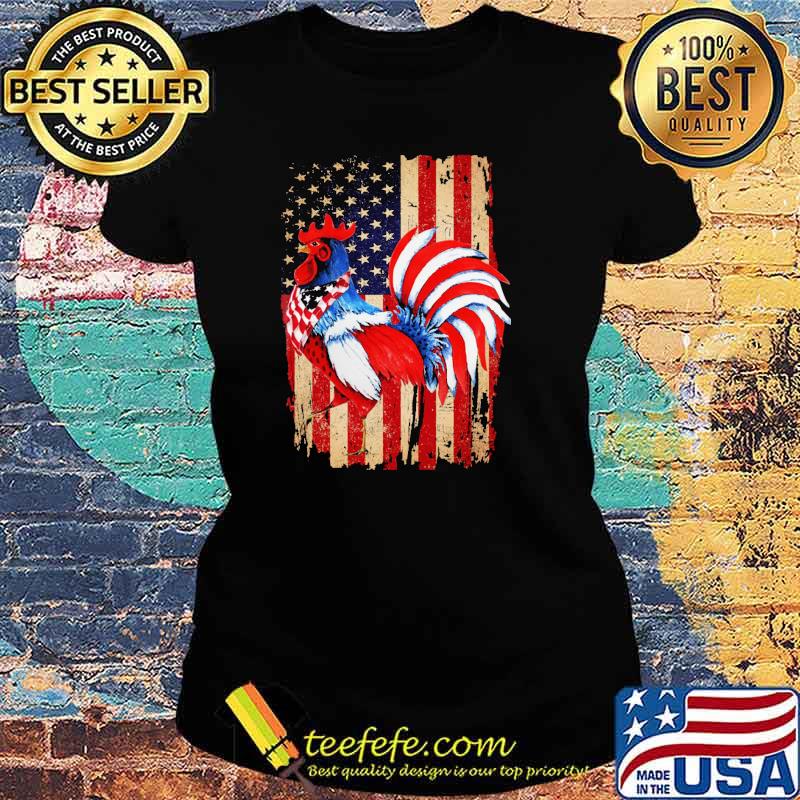 Chicken grunge American flag vintage-chicken lover s Ladies tee Chicken grunge American flag vintage-chicken lover s Ladies tee
