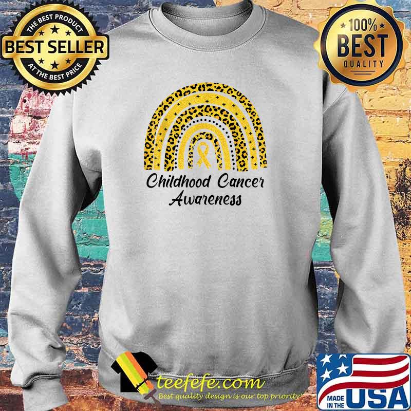 Childhood Cancer Awareness shirt Rainbow Leopard Ribbon T-Shirt Sweater Childhood Cancer Awareness shirt Rainbow Leopard Ribbon T-Shirt Sweater