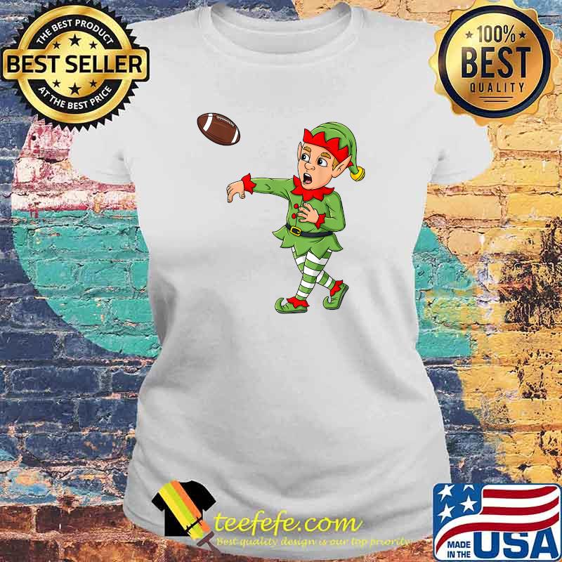 Christmas Elf Football Quarterback T-Shirt Laides tee Christmas Elf Football Quarterback T-Shirt Laides tee
