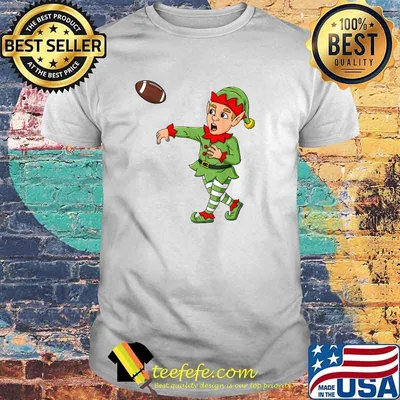 Christmas Elf Football Quarterback T-Shirt