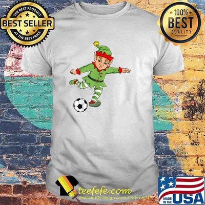 Christmas Elf Kicking Soccer Ball T-Shirt