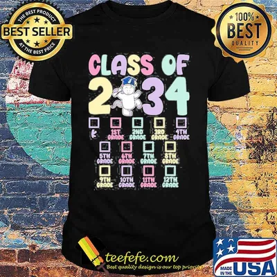 Class Of 2034 Grow With Me Checklist Graduation Unicorn Shirt
