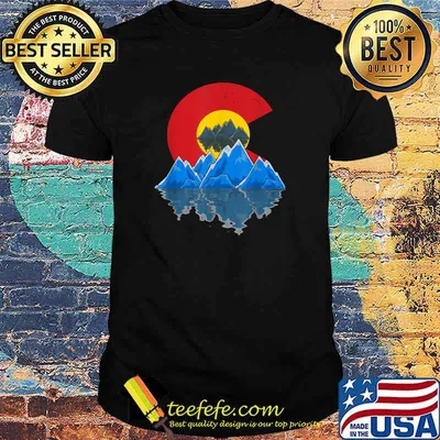 Colorado State Flag Mountains Lake Distressed T-Shirt