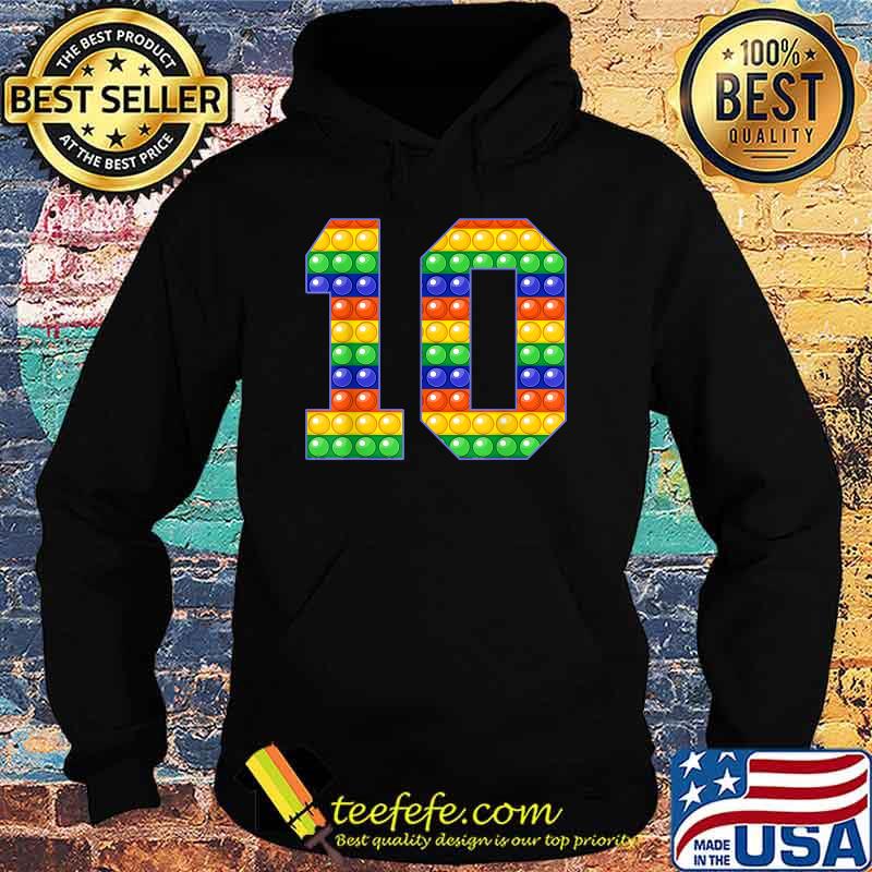 Colorful Fidget Pop It 10th Birthday Cute Design 10 Years Ol T-Shirt Hoodie Colorful Fidget Pop It 10th Birthday Cute Design 10 Years Ol T-Shirt Hoodie