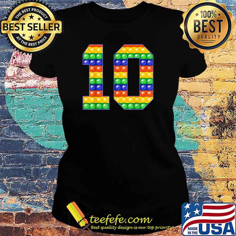Colorful Fidget Pop It 10th Birthday Cute Design 10 Years Ol T-Shirt Ladies tee Colorful Fidget Pop It 10th Birthday Cute Design 10 Years Ol T-Shirt Ladies tee