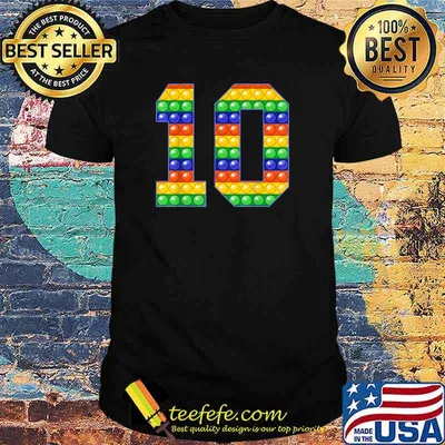 Colorful Fidget Pop It 10th Birthday Cute Design 10 Years Ol T-Shirt