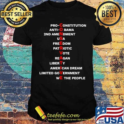 COnservative pro constitution anti obama 2nd amendment usa freedom patriotic vote reagan shirt