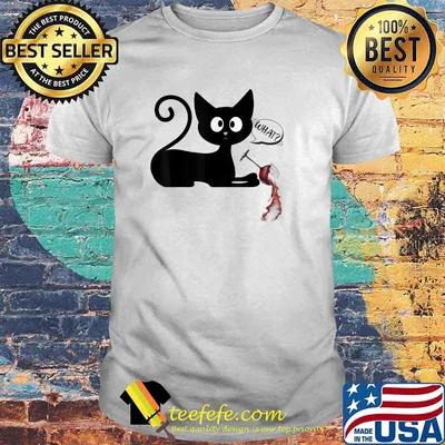 Cool Naughty Black Cat What Dropped a glass of wine T-Shirt