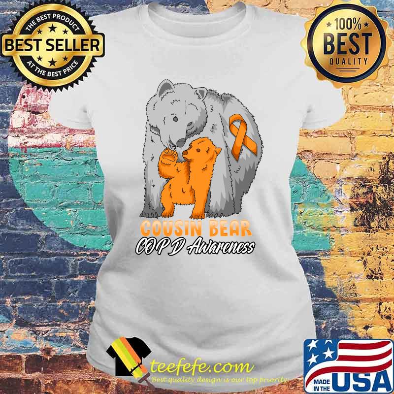 COPD Child Awareness Cousin Bear Support Ribbon T-Shirt Laides tee COPD Child Awareness Cousin Bear Support Ribbon T-Shirt Laides tee