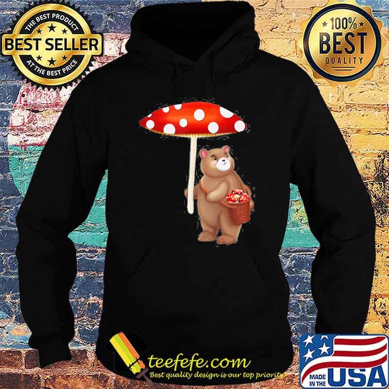 Cottagecore Aesthetic Foraging Bear With Mushroom Umbrella Shirt Hoodie Cottagecore Aesthetic Foraging Bear With Mushroom Umbrella Shirt Hoodie