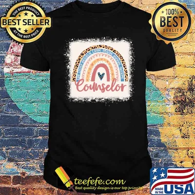 Counselor Rainbow Leopard King Clever Imdividual Caring Amazing Bleached School Counselor Shier