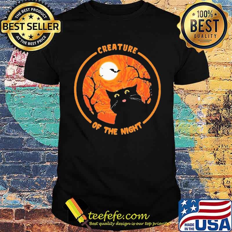 Creature Of The Night Fun Halloween Black Cat Shirt