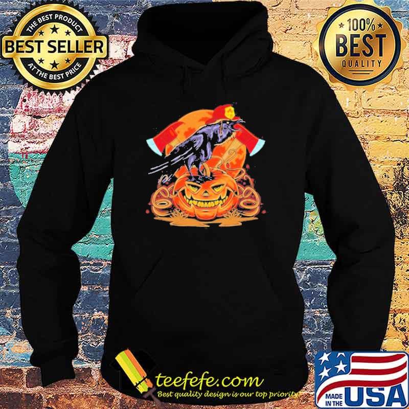 Crow Pumpkin Firefighter Blood Moon Happy Halloween Shirt Hoodie Crow Pumpkin Firefighter Blood Moon Happy Halloween Shirt Hoodie