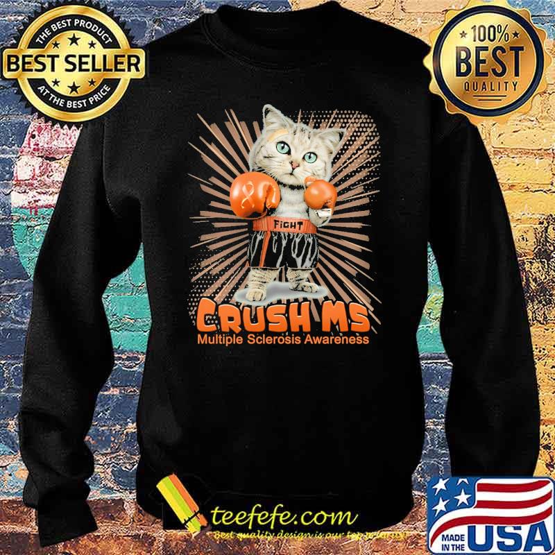 Crush ms multiple sclerosis awareness cat boxing s Sweater Crush ms multiple sclerosis awareness cat boxing s Sweater