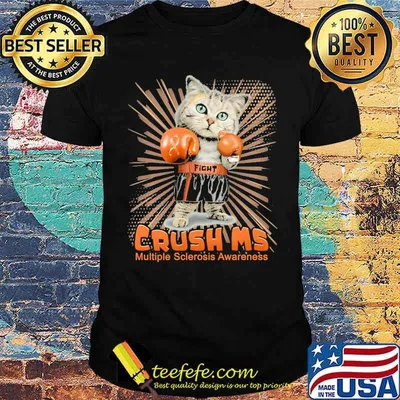 Crush ms multiple sclerosis awareness cat boxing shirt