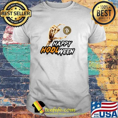 Crypto Halloween Bitcoin HODL ween Skeleton Hand BTC T-Shirt