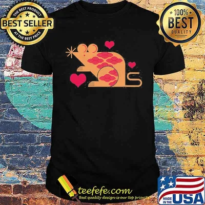Cute Pet Rat With Hearts Animal Shirt