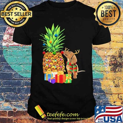 Dachshund Gifts Pineapple Christmas Shirt