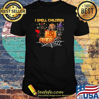 Dachshund Pumpkin I Smell Children Halloween T-shirt