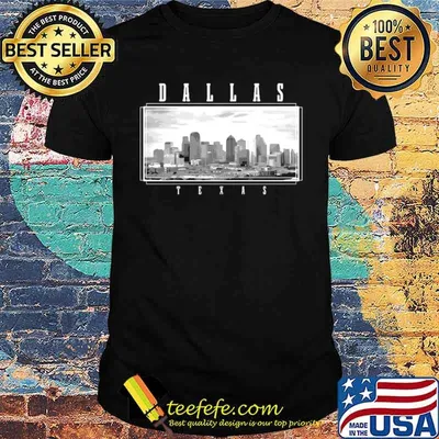 Dallas Texas Skyline Pride Black White Vintage shirt
