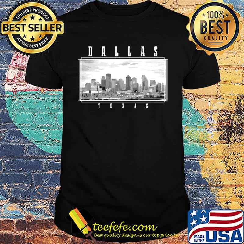 Dallas Texas Skyline Pride Black White Vintage shirt