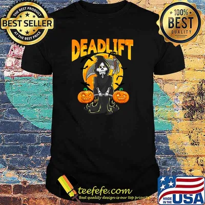 Deadlift Bodybuilder Blood Moon Halloween Workout T-Shirt
