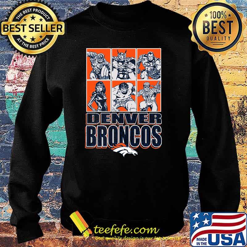 Denver Broncos Disney Marvel Avengers Line-Up s Sweater Denver Broncos Disney Marvel Avengers Line-Up s Sweater