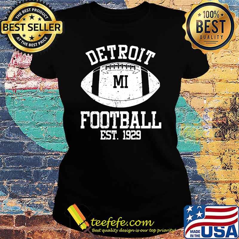 Detroit Lions Baseball MI Est 1929 s Ladies tee Detroit Lions Baseball MI Est 1929 s Ladies tee