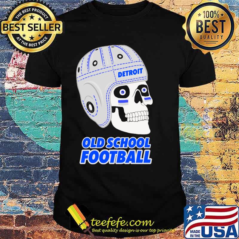 DETROIT OLD SCHOOL FOOTBALL Baseball Skull Helmet shirt