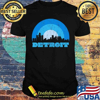 Detroit Vintage Sunrise Football Colors Baseball shirt