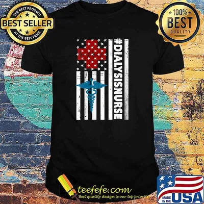 Dialysis Nurse American Flag T-Shirt