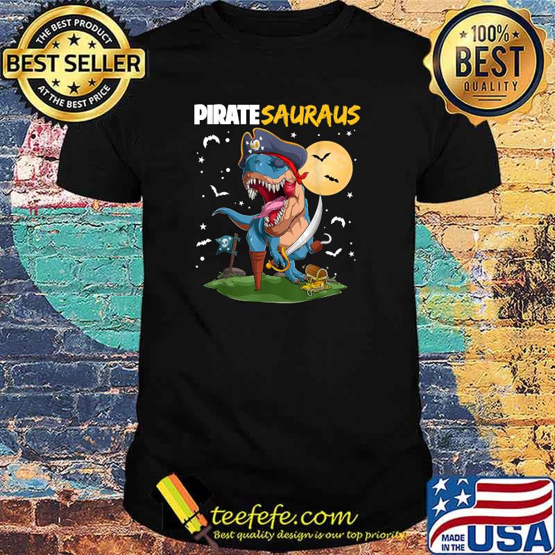 Dinosaur T rex Pirate Piratesauras Jolly Roger Halloween T-Shirt Dinosaur T rex Pirate Piratesauras Jolly Roger Halloween T-Shirt