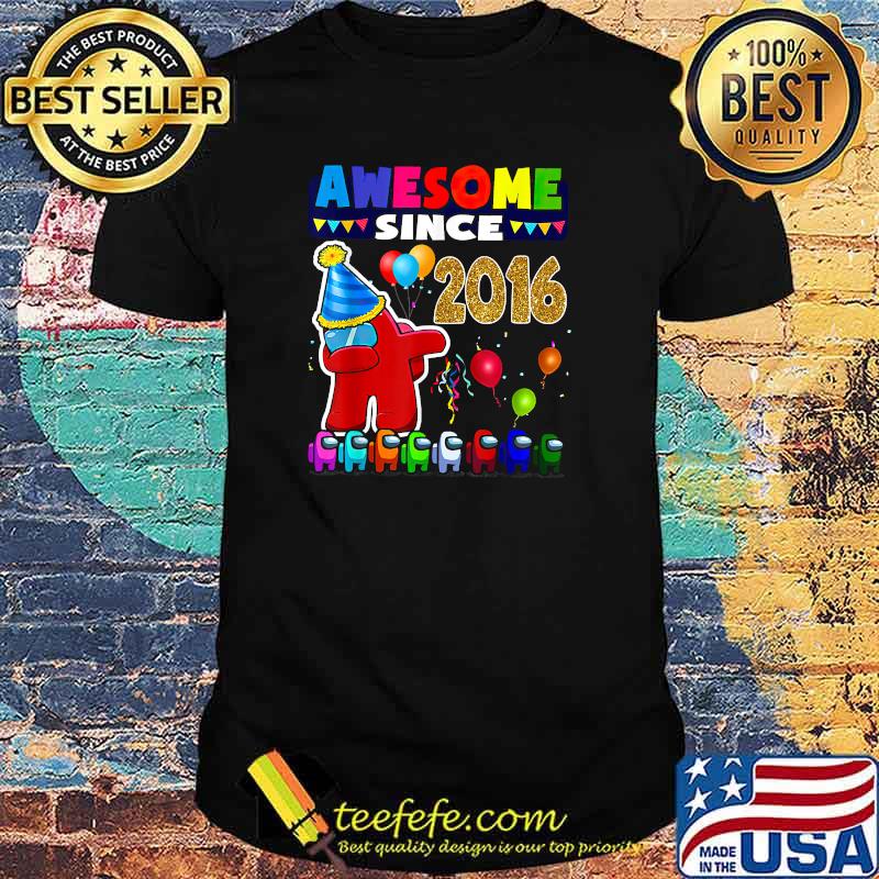 Disstressed Level 5 Among Unlocked With Us 5th Birthday T-Shirt